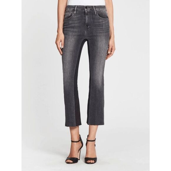 FRAME Denim Women's Le Crop Mini Boot Jean Crossroads Charcoal Wash size 29 - Picture 1 of 9